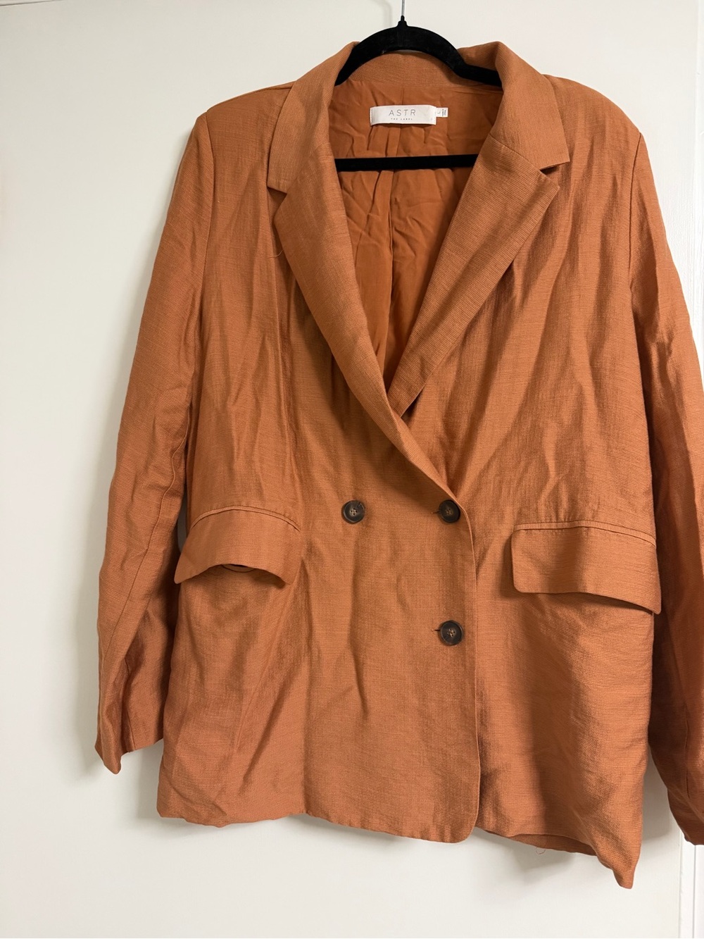 ASTR Burnt Orange Double-Breasted Blazer